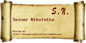 Seiner Nikoletta névjegykártya