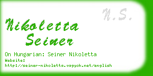 nikoletta seiner business card